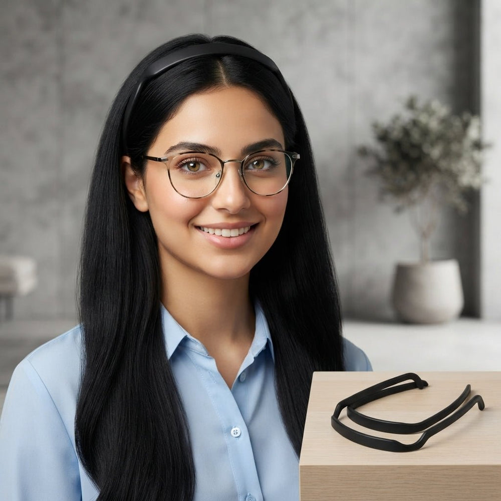 طوق شعر نسائي ورجالي بتصميم مربع غير مرئي مناسب لارتداء النظارات - آنية المنزل الراقي