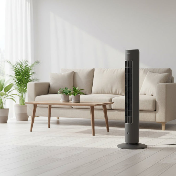 Philips 40W High Performance Bladeless Technology Aroma Diffuser Tower Fan Black CX5535/11