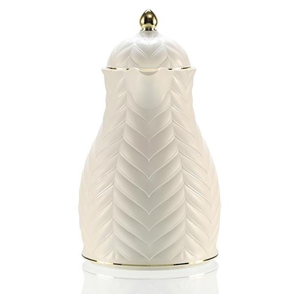 Rose Plastic 1919 Compact Design Tea Thermos with Ergonomic Handle White and Gold 1 Liter