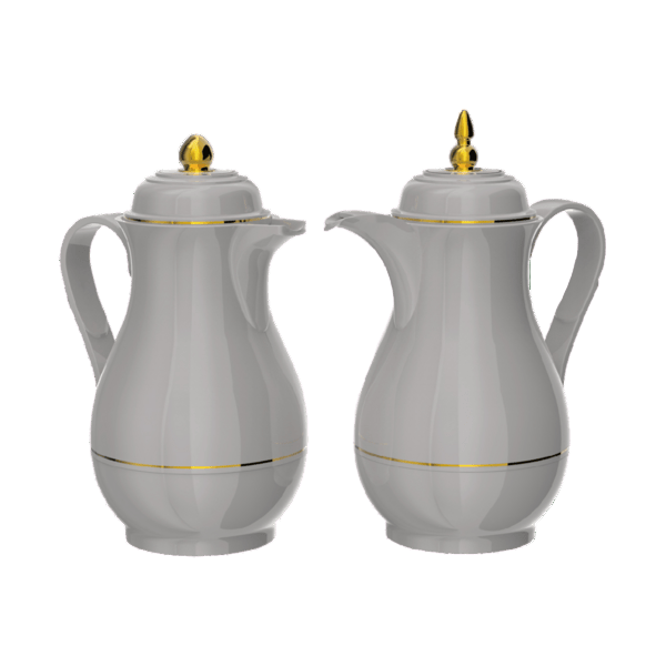 Bien Servi High Quality Plastic Body Vacuum Flask Set Grey 1 Liter