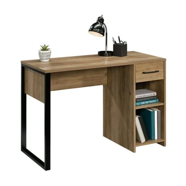 Mainstays Elegant and Modern Design Rectangular Wooden Office Desk Rustic Oak