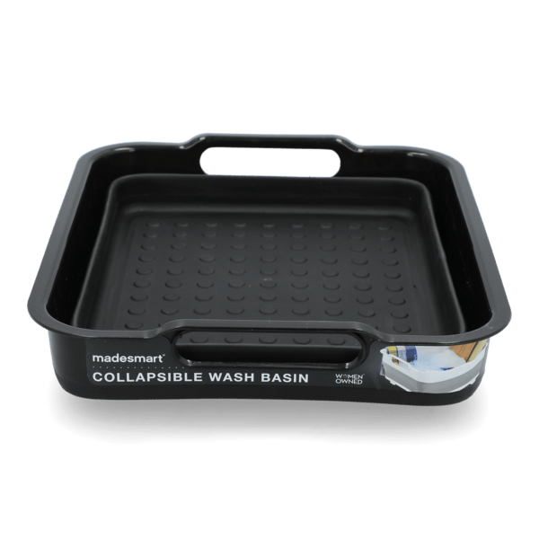 Madesmart Collapsible Rectangular Wash Basin with Handle Black 95-18726-06