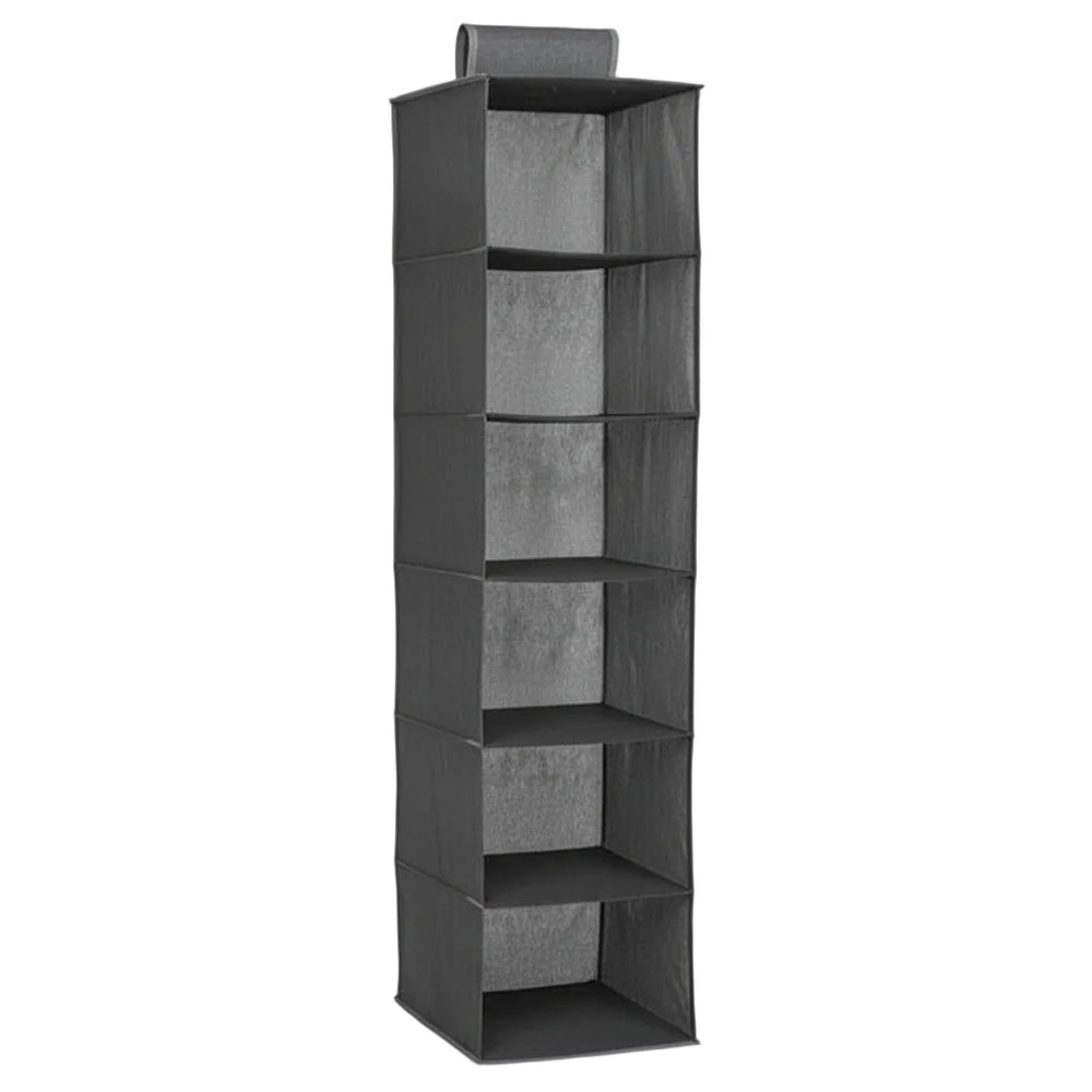 Five Simply Smart 6-Compartment Hanging Shirt Storage Rack Grey 138887C