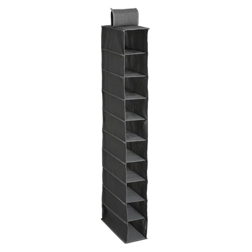 Five Simply Smart 10-Compartment Hanging Shoe Storage Rack Dark Grey 138888C