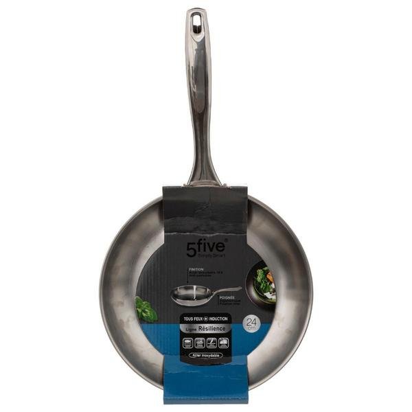 Five Simply Smart Resilience High Quality Stainless Steel Frying Pan Silver 24cm 179704
