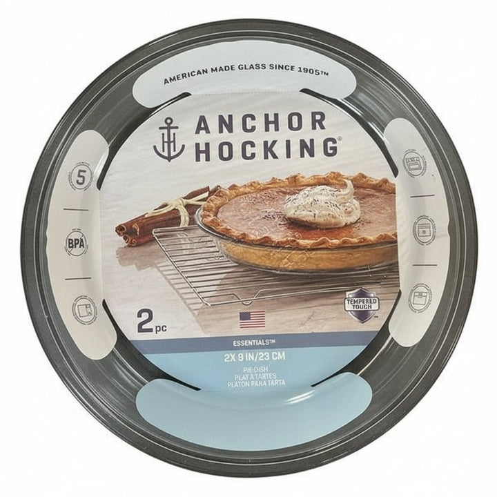 Anchor Hocking 2-Piece Essentials Dishwasher and Microwave Safe Round Roaster Set Clear 9inch 67301L20