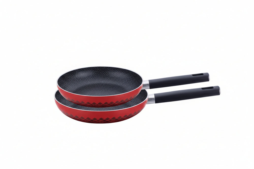 Parfait 2-Piece High Quality Frying Pan Set Red and Black