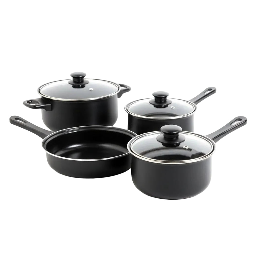 Gibson 7-Piece Chef Du Jour Carbon Steel Non-Stick Cookware Set Black 83681.07