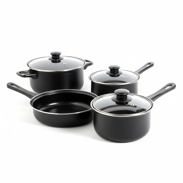 Gibson 7-Piece Chef Du Jour Carbon Steel Non-Stick Cookware Set Black 83681.07