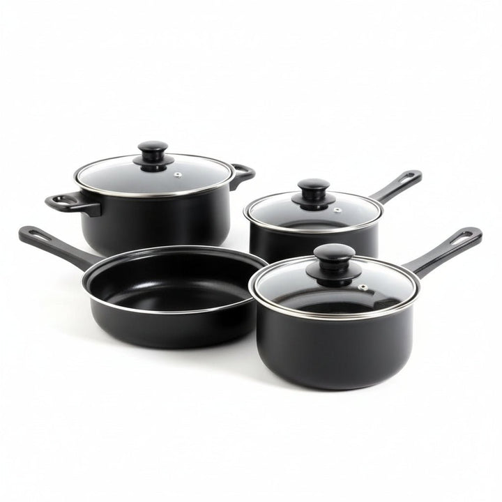 Gibson 7-Piece Chef Du Jour Carbon Steel Non-Stick Cookware Set Black 83681.07