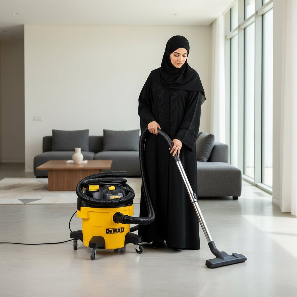 Dewalt 1050W Wet and Dry Drum Vacuum Cleaner Yellow and Black 20 Liter DXV20P
