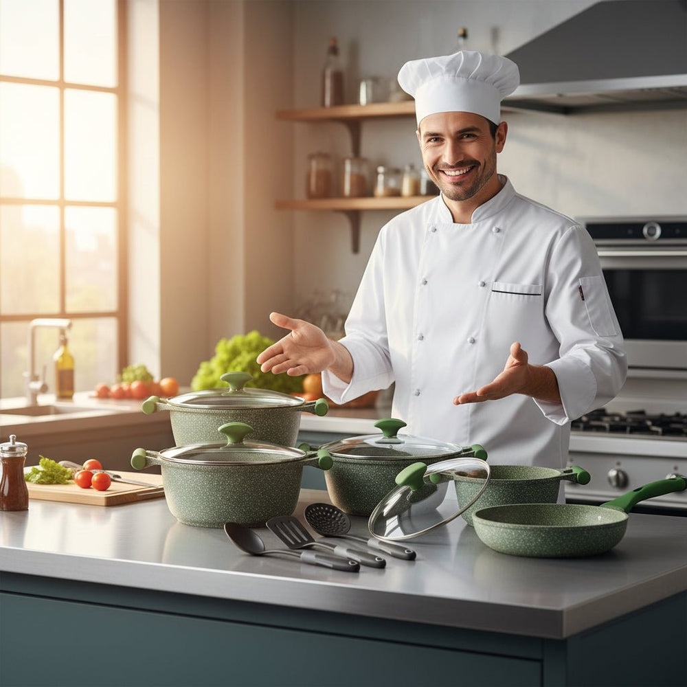 طقم أواني طهي بريستيج إيسنشالز جرانيت 12 قطعة – موديل PR-80963