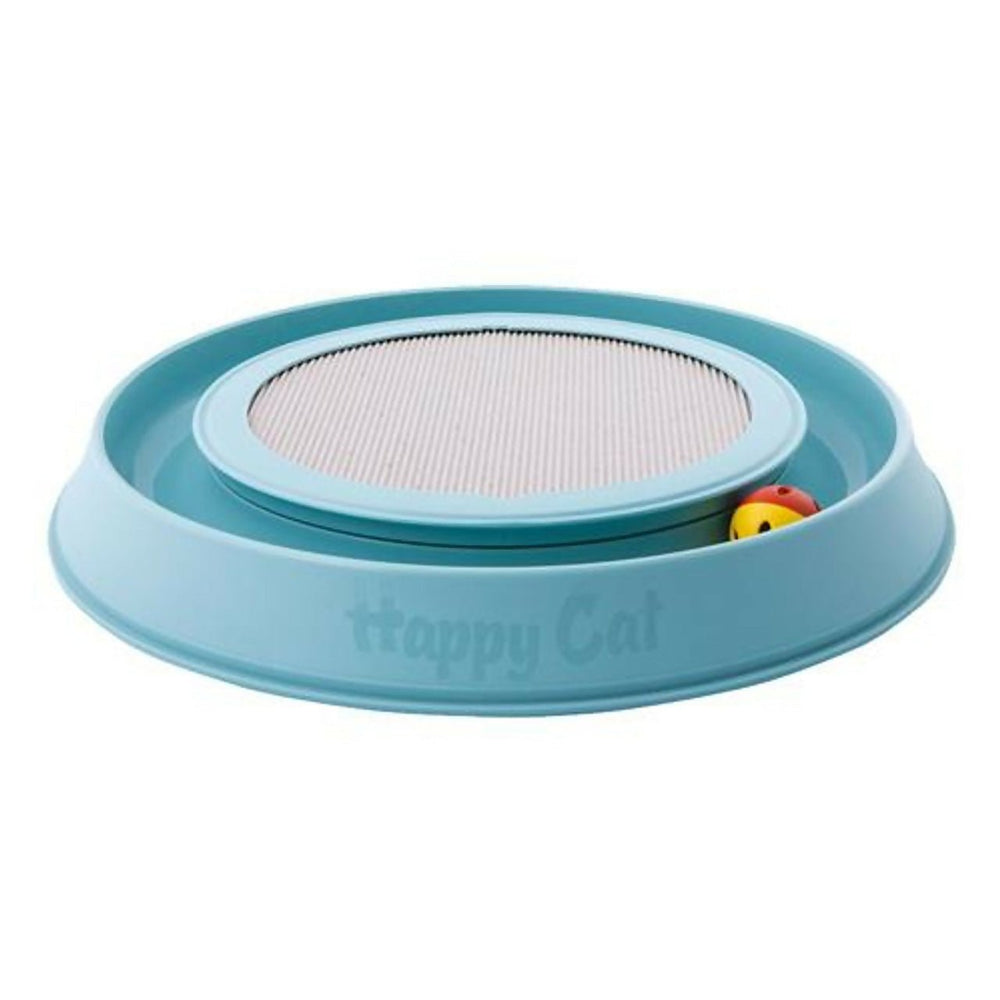 Round scratching board with ball for cats