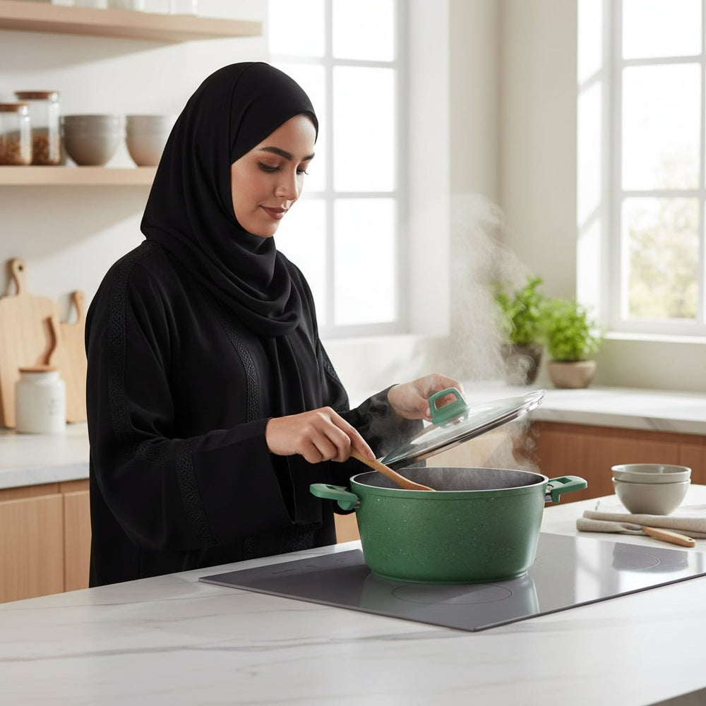 قدر طهي جرانيت عميق 8.5 لتر مقاس 30 سم