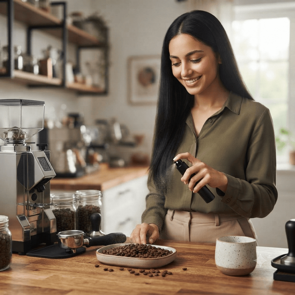 زجاجة رش يدوية مضادة للكهرباء الساكنة لحبوب القهوة بسعة 10 مل لطحن القهوة بدقة - آنية المنزل الراقي