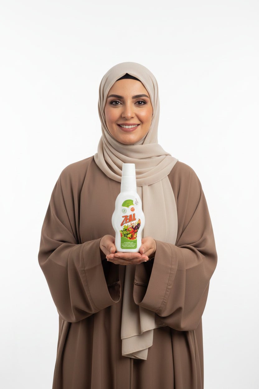 زيل لغسيل وتعقيم الفواكه والخضروات 1 لتر حماية آمنة ونظافة غذائية - آنية المنزل الراقي