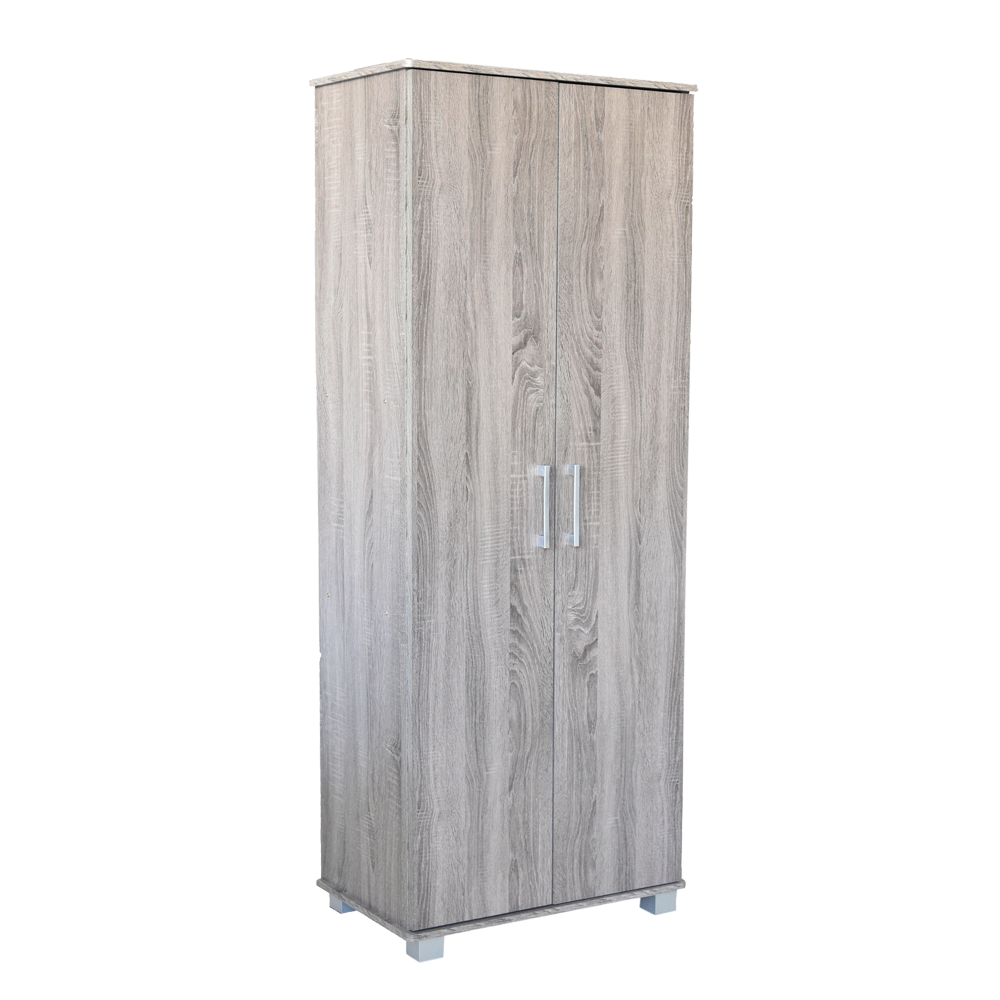 ‎خزانة تخزين متعددة الاستخدام من الخشب عالي الجودة لون بني 186.5*60*36.5سم - أنية المنزل
