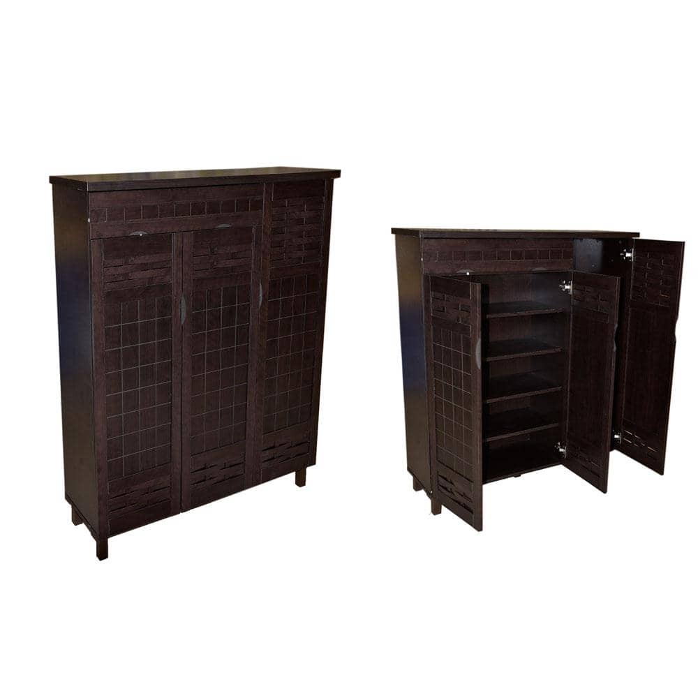 خزانة خشب مع 3 باب للتخزين 5 رفوف صناعة ماليزيا - أنية المنزل