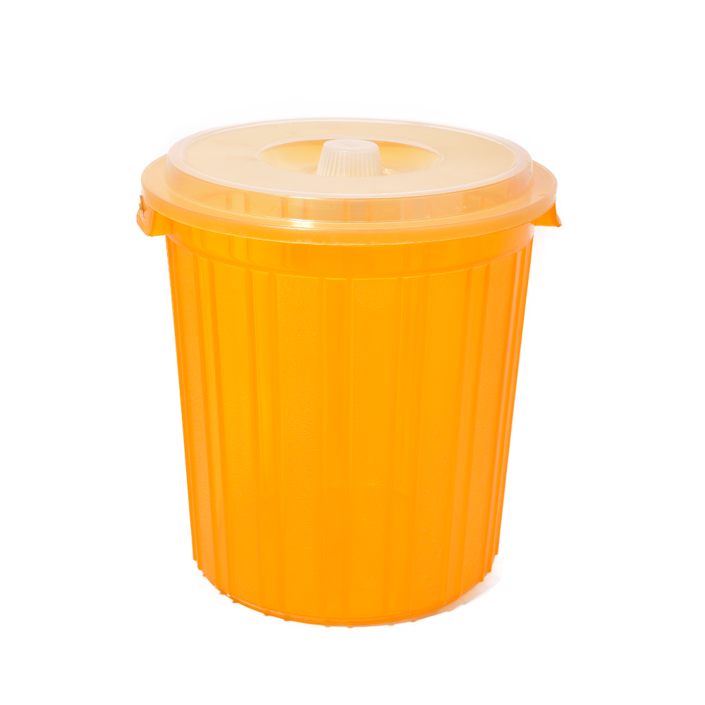 دلو مع غطاء برتقالي بلاستيك 22 لتر - أنية المنزل