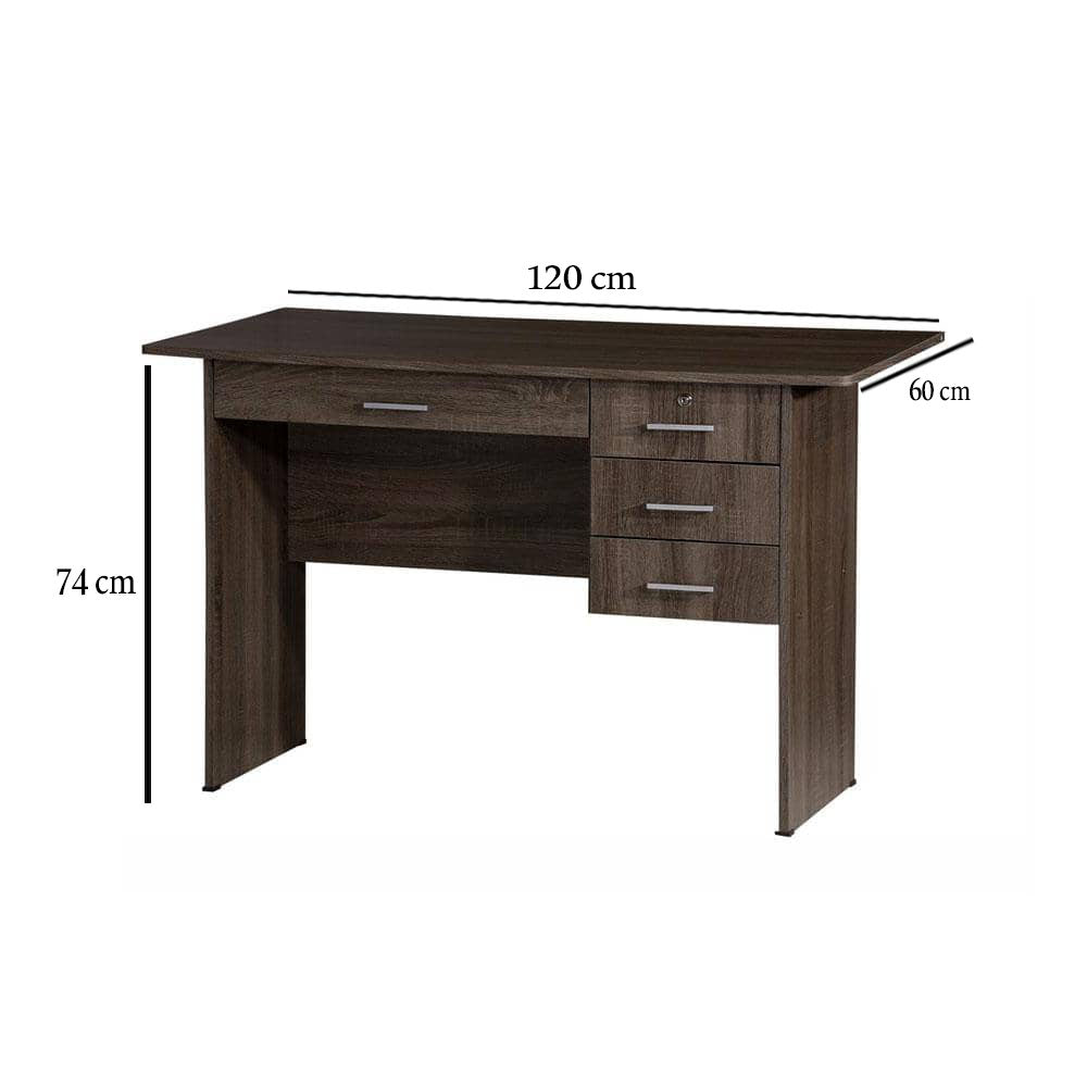 طاولة مكتب و دراسة ,خشب باربع وحدات تخزين صناعة ماليزية