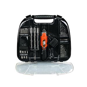 بلاك آند ديكر - مفك البراغي اللاسلكي مع 44 قطعة ملحقة موديل A7145-GB - أنية المنزل