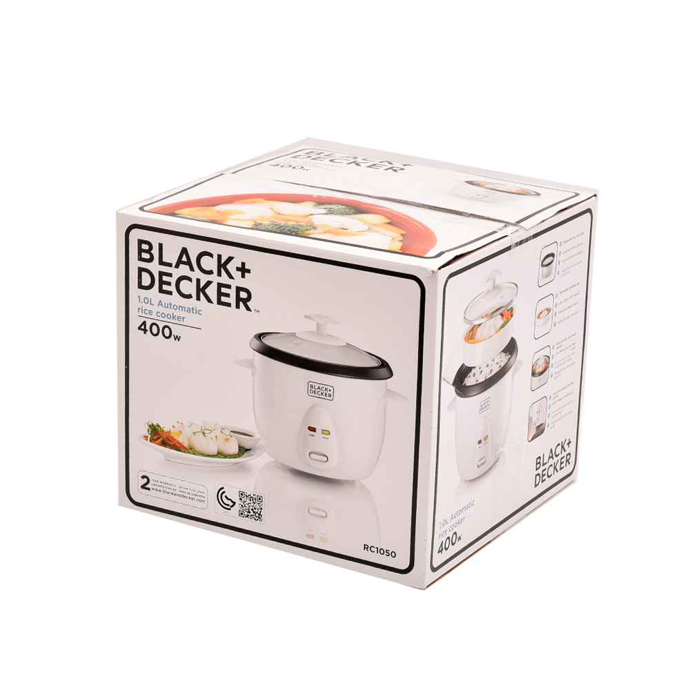 جهاز طهي الأرز الرقمي سعة 1l لتر RC1050-B5 أبيض-أسود - أنية المنزل