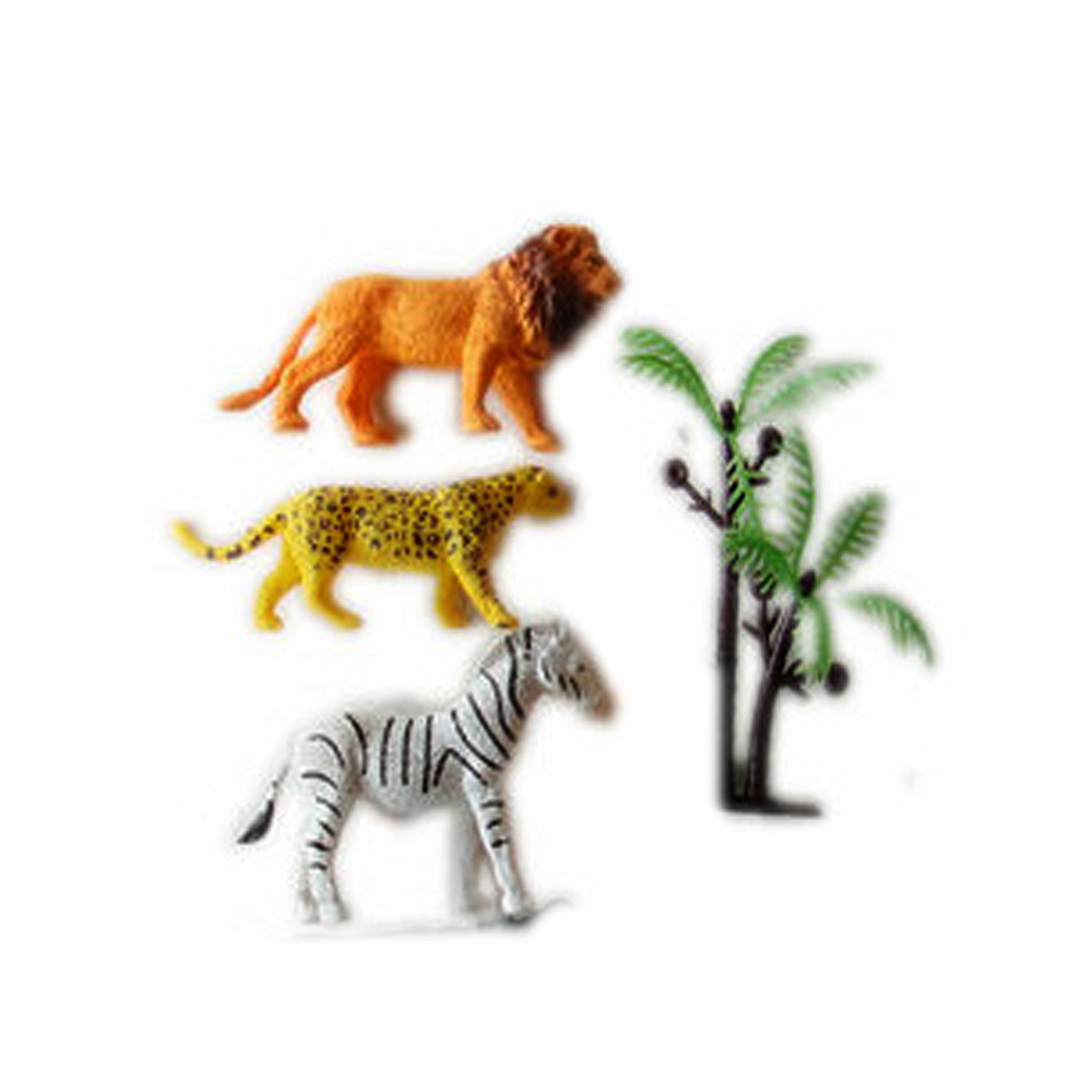 العاب حيوانات بلاستيكية تعليمية للاطفال-حيوانات الغابة الوحشية 3 قطع - أنية المنزل