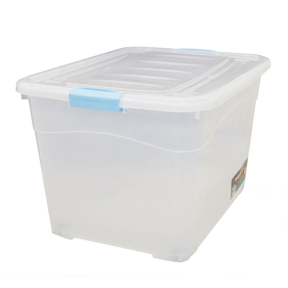 صندوق تخزين بلاستيك مع عجلات شفاف-180لتر