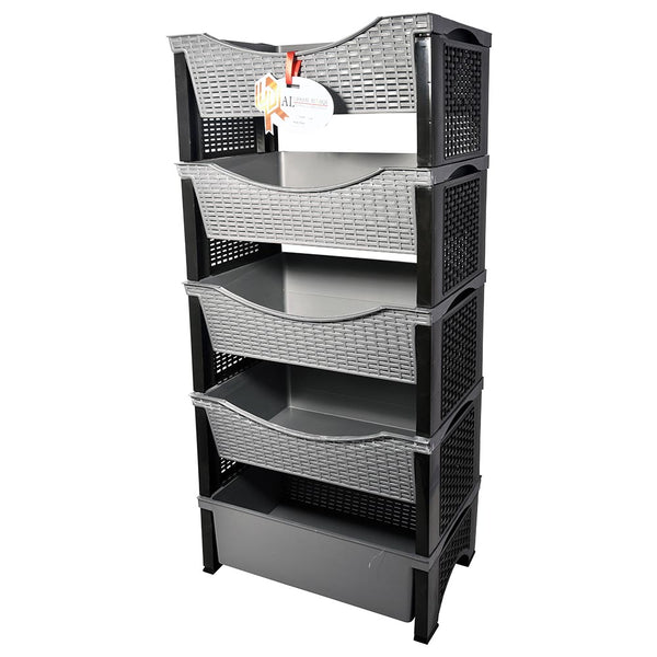 رفوف تخزين متعددة الاستخدام بلاستيك5رفوف