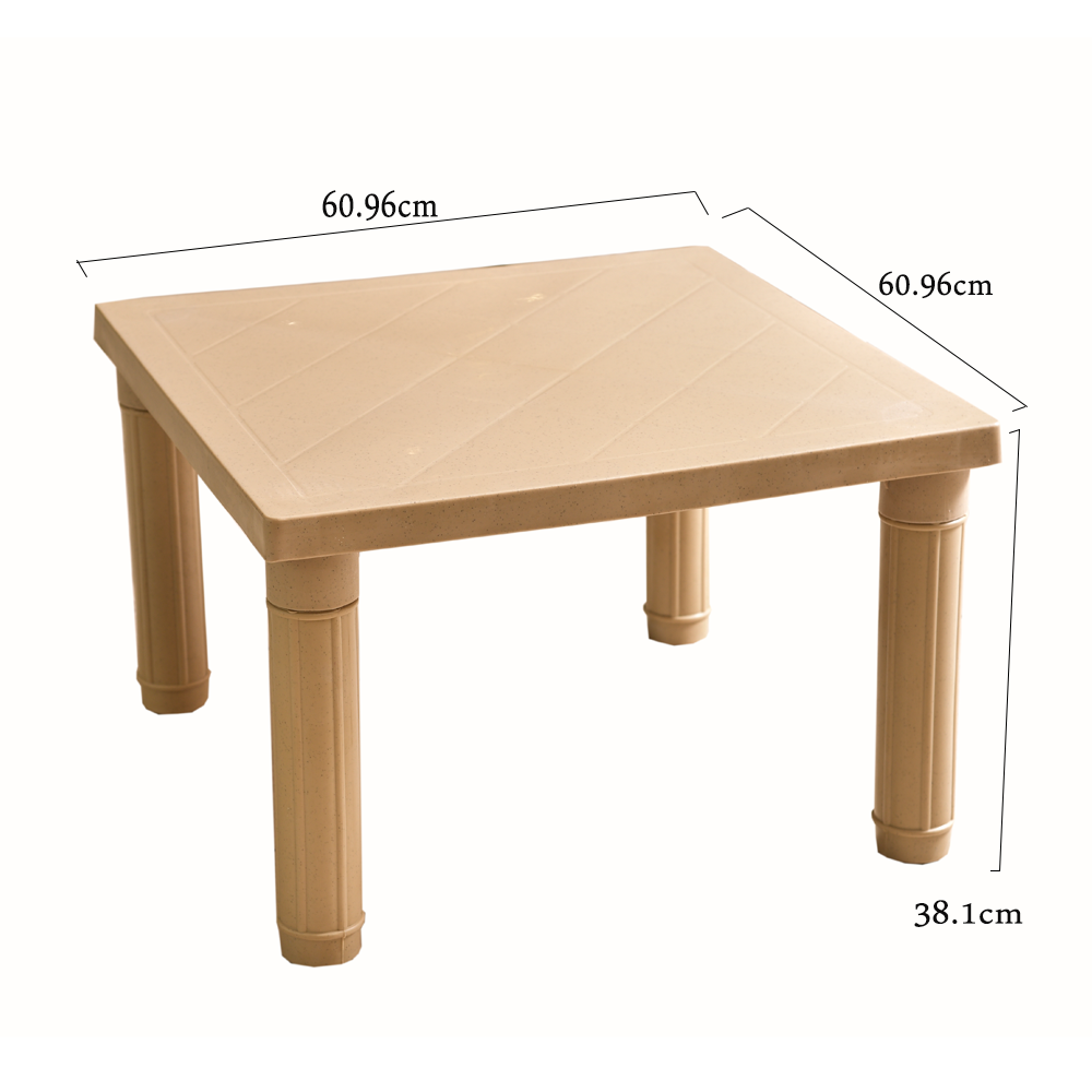 طاولة جانبية  متعددة الاستخدام بني بلاستيك 60.96*60.96*38.1سم - أنية المنزل