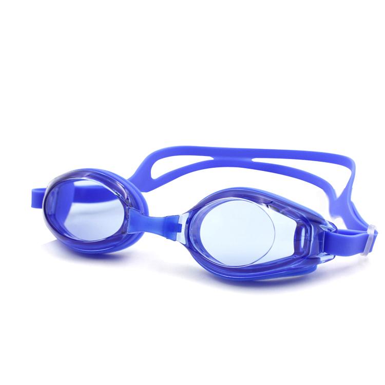 نظارة سباحة أزرق مع حزام سيليكون مزدوج  مضاد للضباب - أنية المنزل