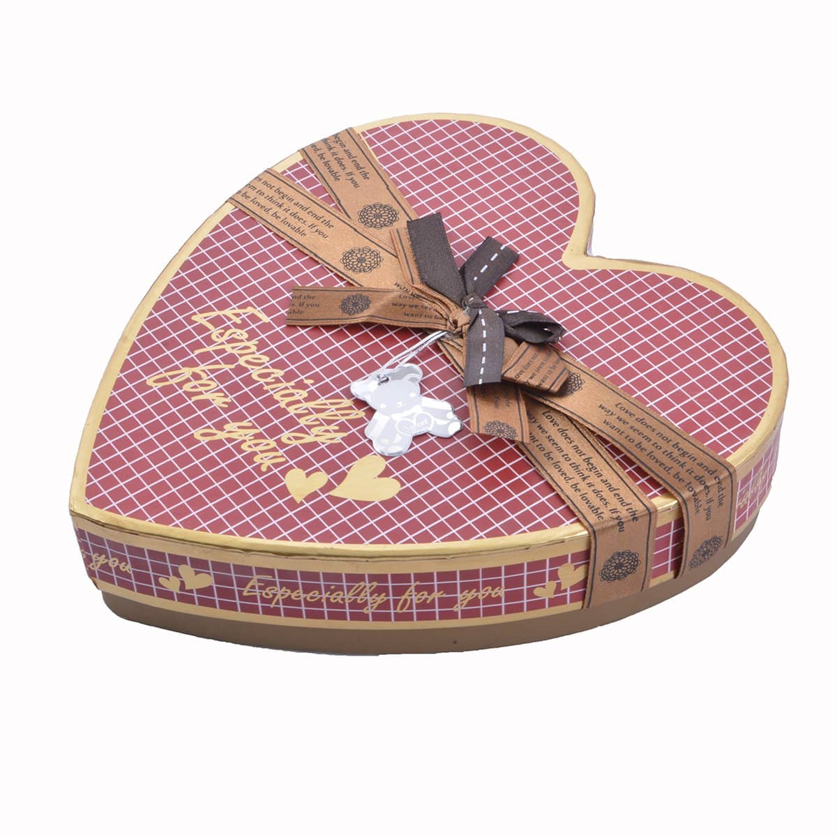 صندوق هدية متوسط الحجم  للشوكولاتة  على شكل قلب - أنية المنزل