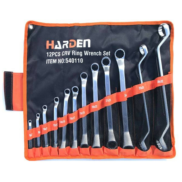 طقم مفاتيح عدة حلقي مكون من 12 قطعة بمقاسات مختلفة