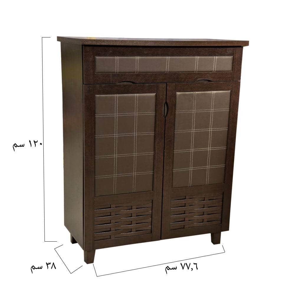 خزانة خشب مع 2 باب للتخزين 120x77.5x38 سم - أنية المنزل