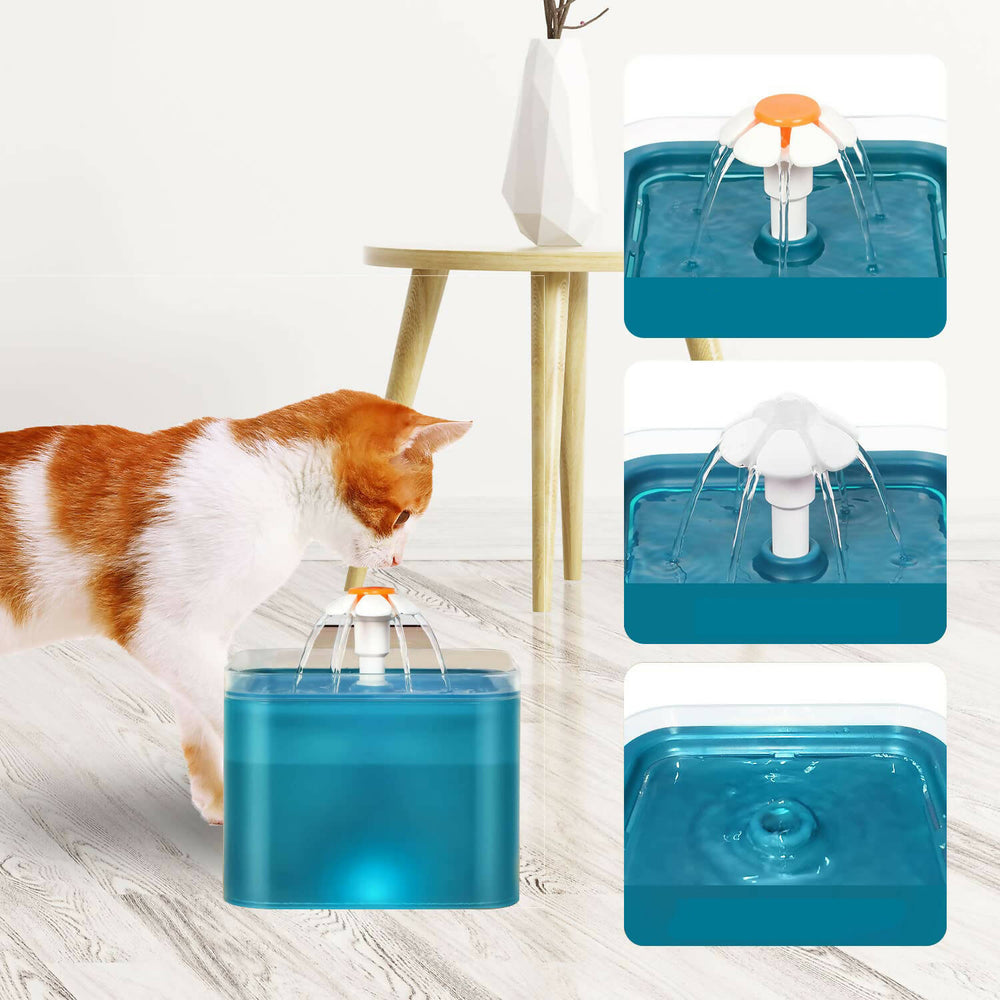 LED Water Fountain with Filter for Cats and Pets 2L 