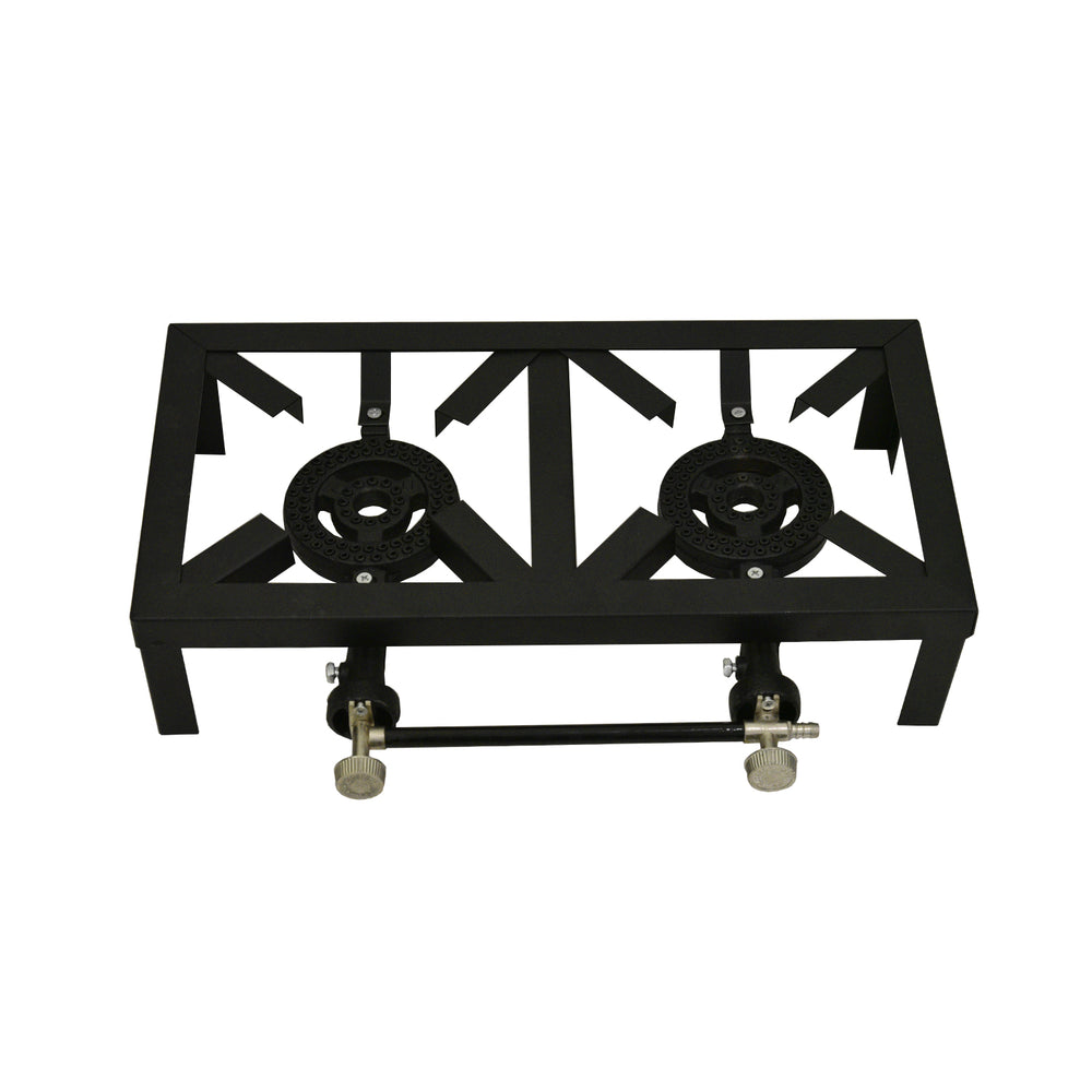 Black two-burner gas stove