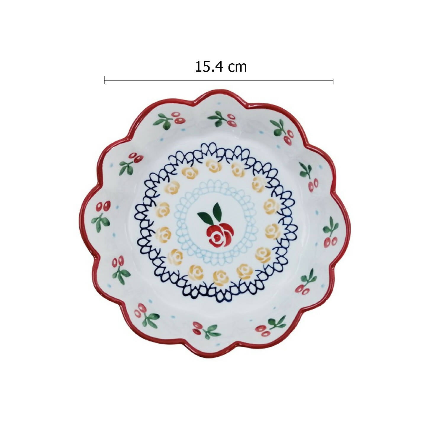 وعاء تقديم خزفي شكل وردة 