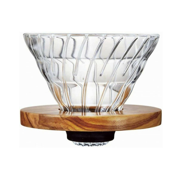 قمع ترشيح زجاج مع قاعده خشب من هاريو 